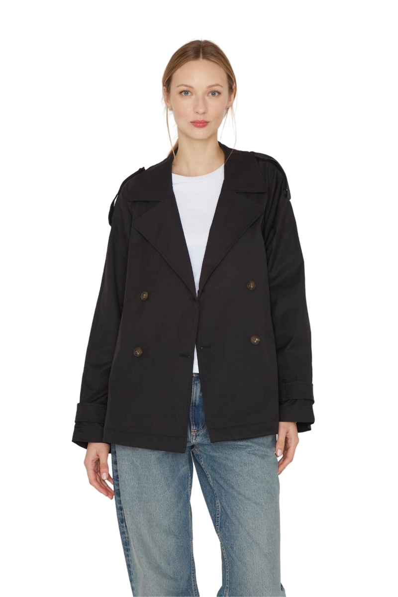 TRENCH COAT STONE NEGRO JACINTA TIENDA - 3
