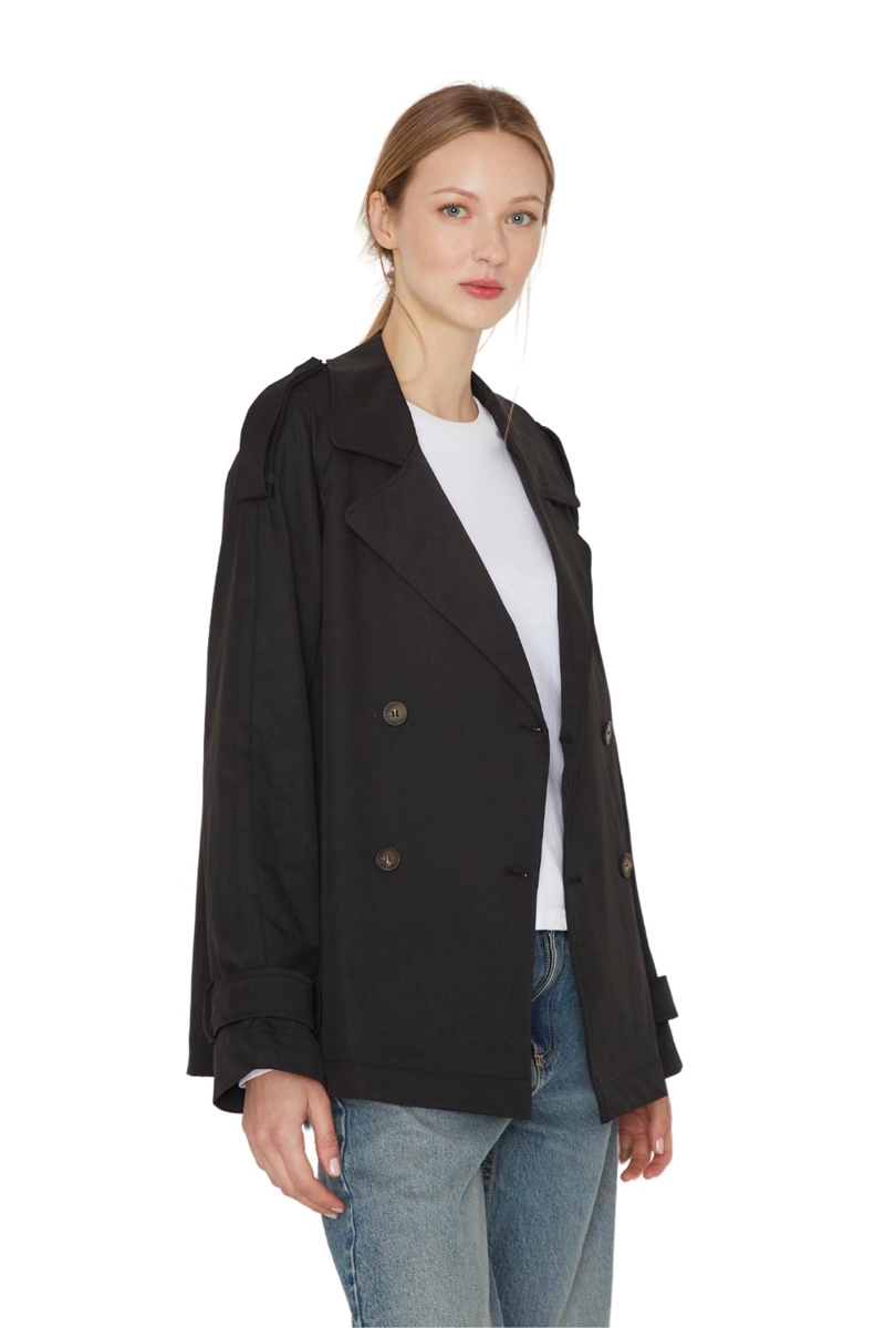 TRENCH COAT STONE NEGRO JACINTA TIENDA - 4