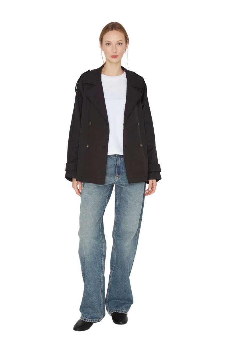TRENCH COAT STONE NEGRO JACINTA TIENDA - 5