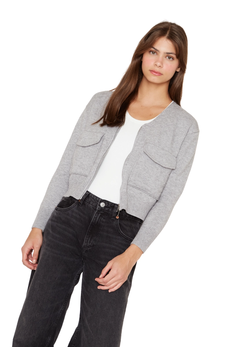 CHALECO CARGO GRIS JACINTA TIENDA - 1