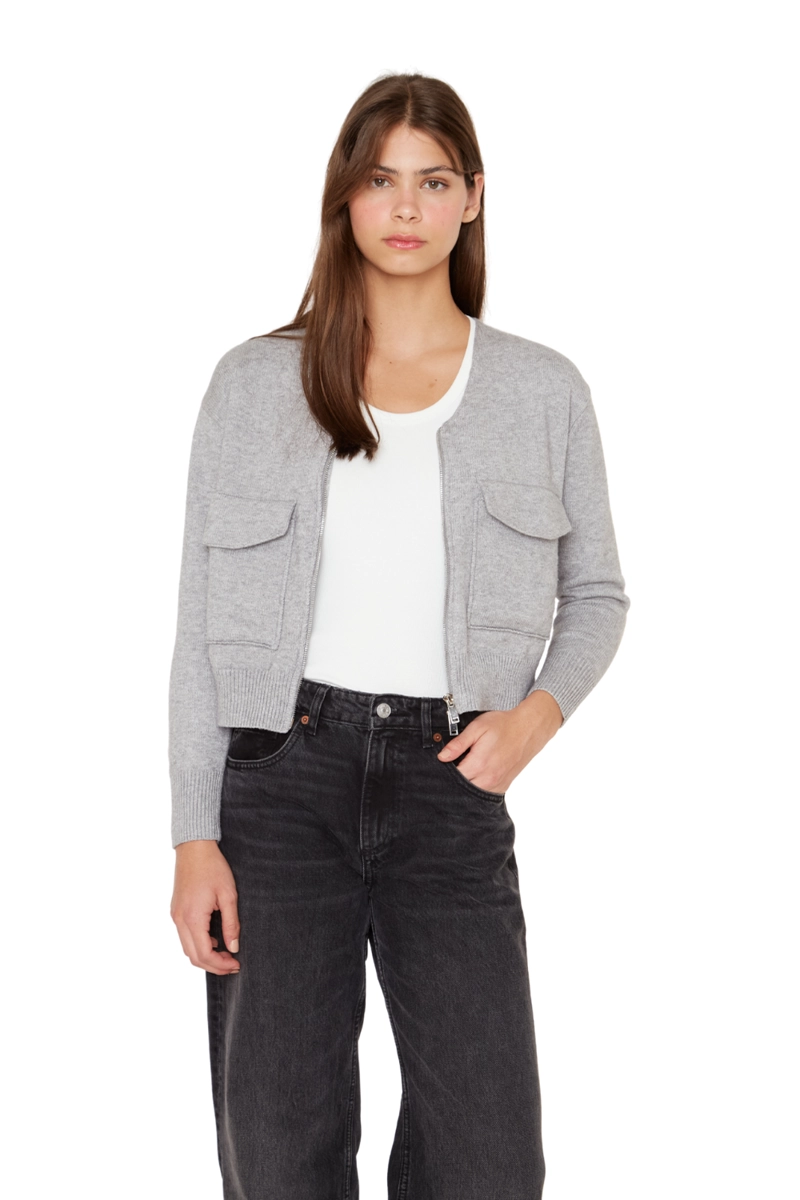 CHALECO CARGO GRIS JACINTA TIENDA - 3