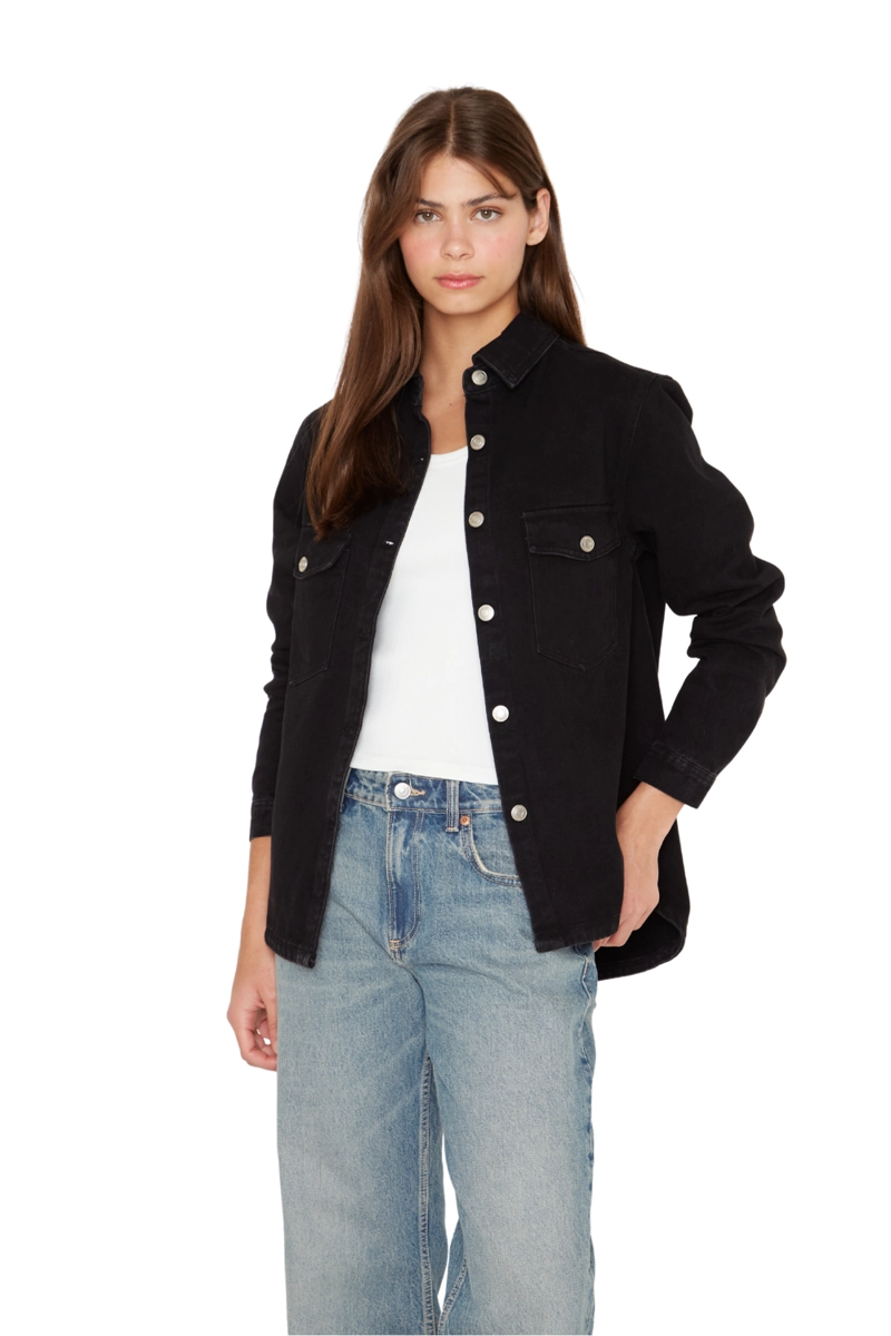 CAMISA PORTER BOLSILLOS EN COLOR NEGRO JACINTA TIENDA - 4