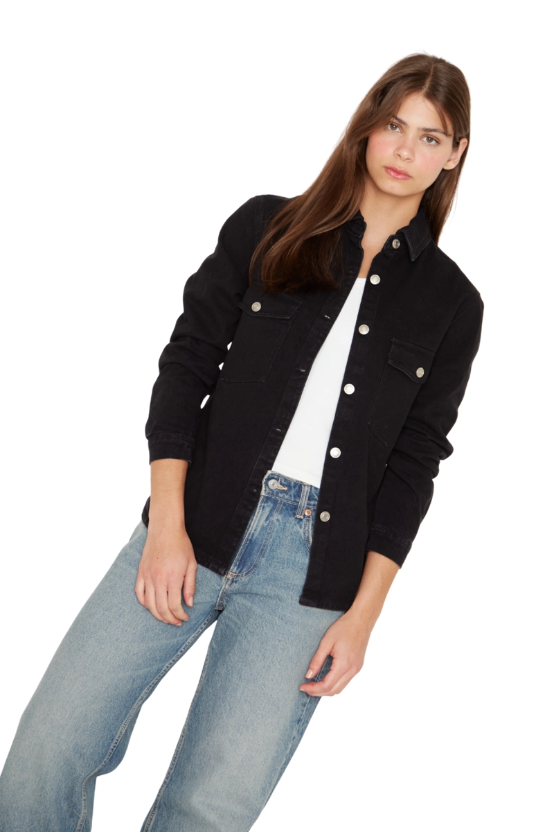 CAMISA PORTER BOLSILLOS EN COLOR NEGRO JACINTA TIENDA - 5