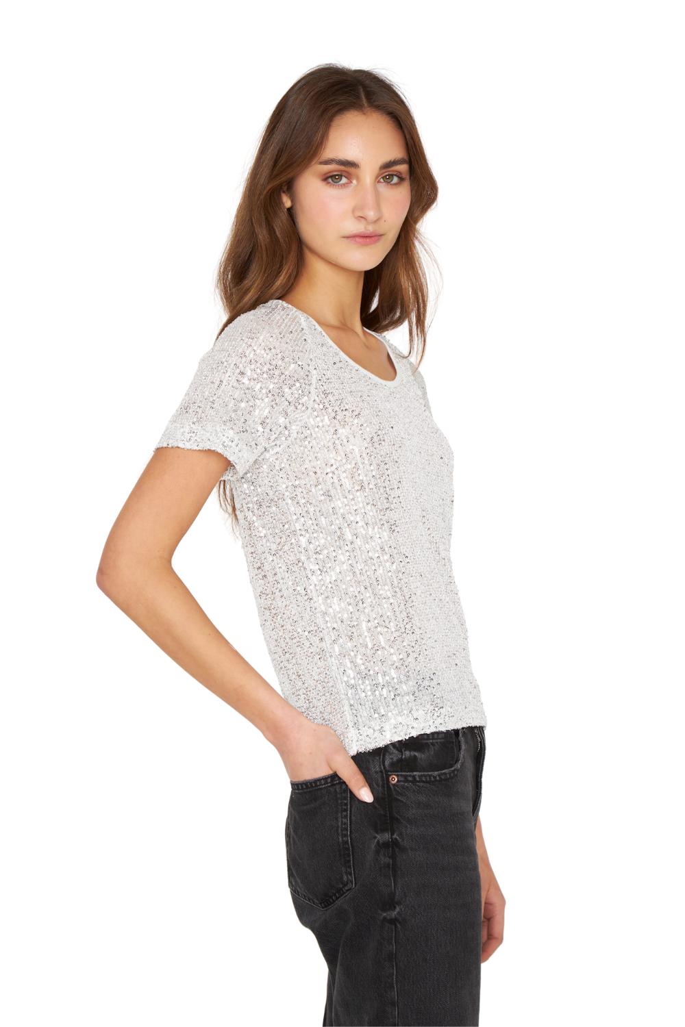 POLERA GLAM MANGA CORTA BLANCA JACINTA TIENDA - 3