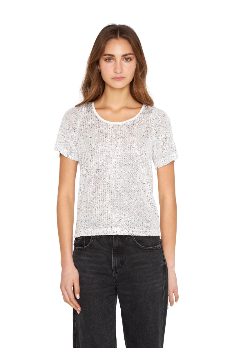 POLERA GLAM MANGA CORTA BLANCA JACINTA TIENDA - 4