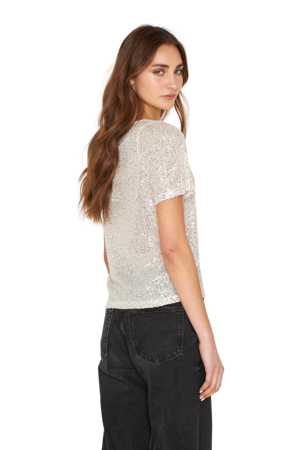POLERA GLAM MANGA CORTA CRUDO JACINTA TIENDA - 4