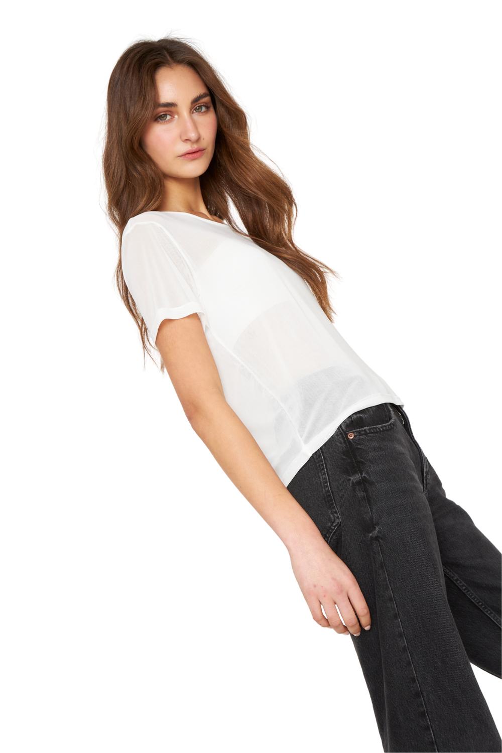 POLERA NET MANGA CORTA BLANCA JACINTA TIENDA - 1
