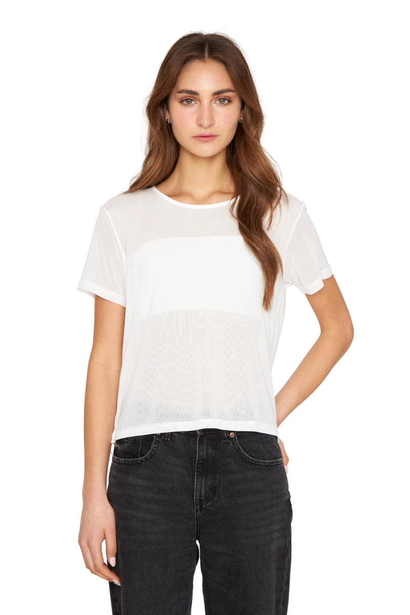 POLERA NET MANGA CORTA BLANCA JACINTA TIENDA - 2