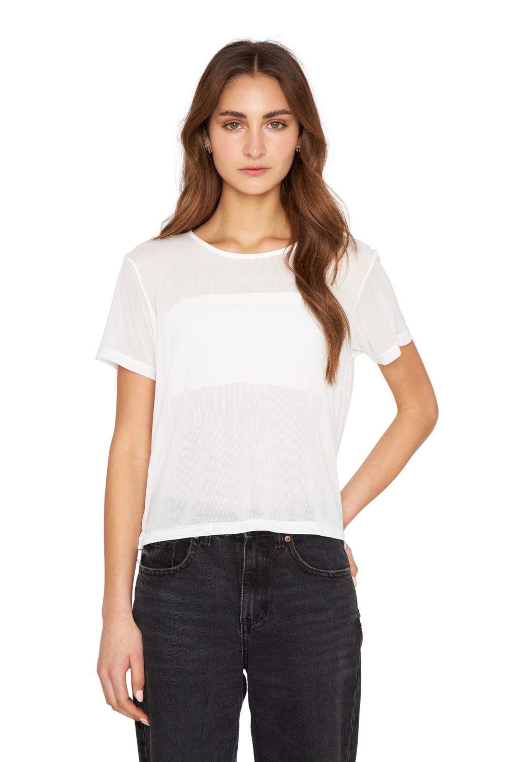 POLERA NET MANGA CORTA BLANCA JACINTA TIENDA - 2