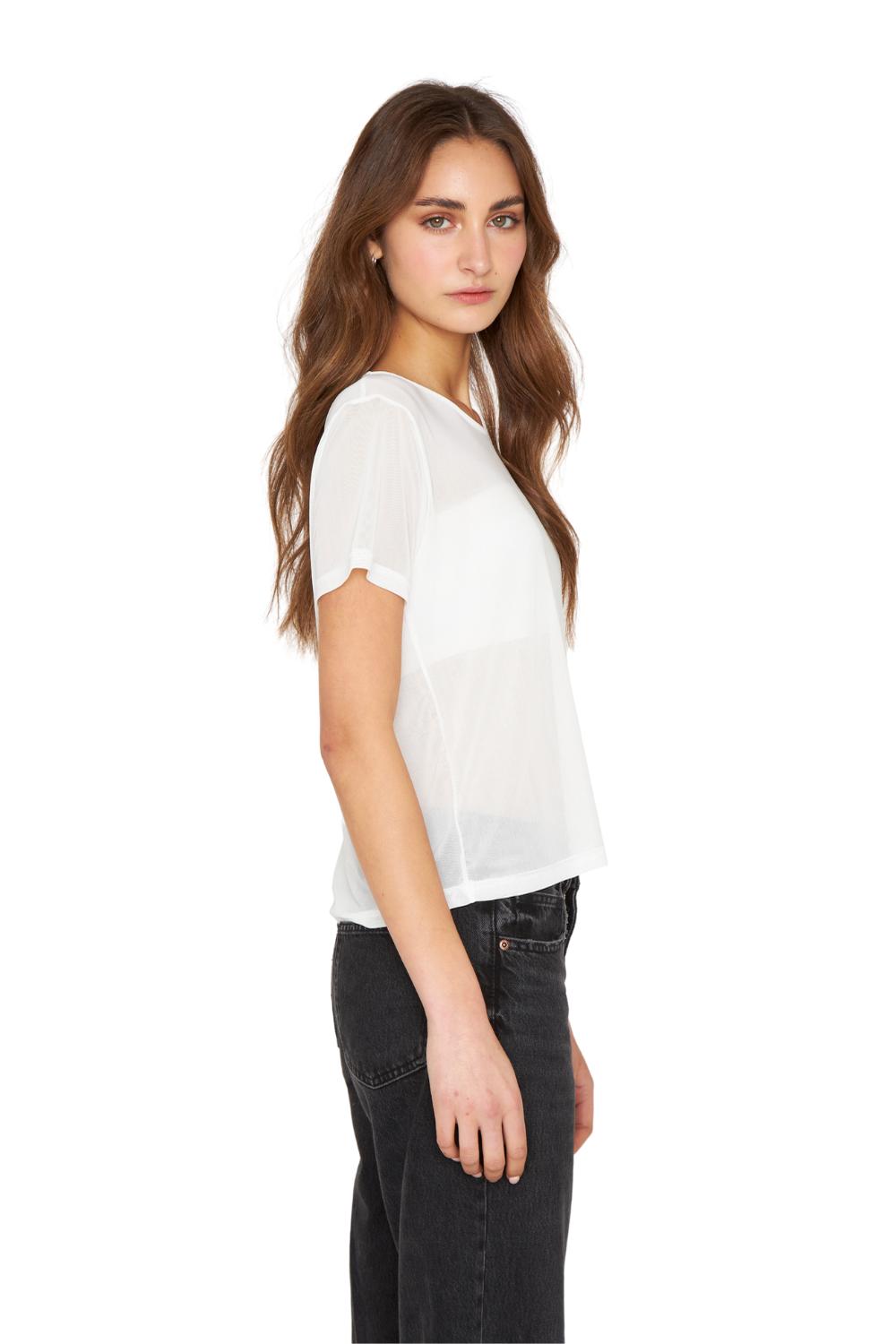 POLERA NET MANGA CORTA BLANCA JACINTA TIENDA - 3