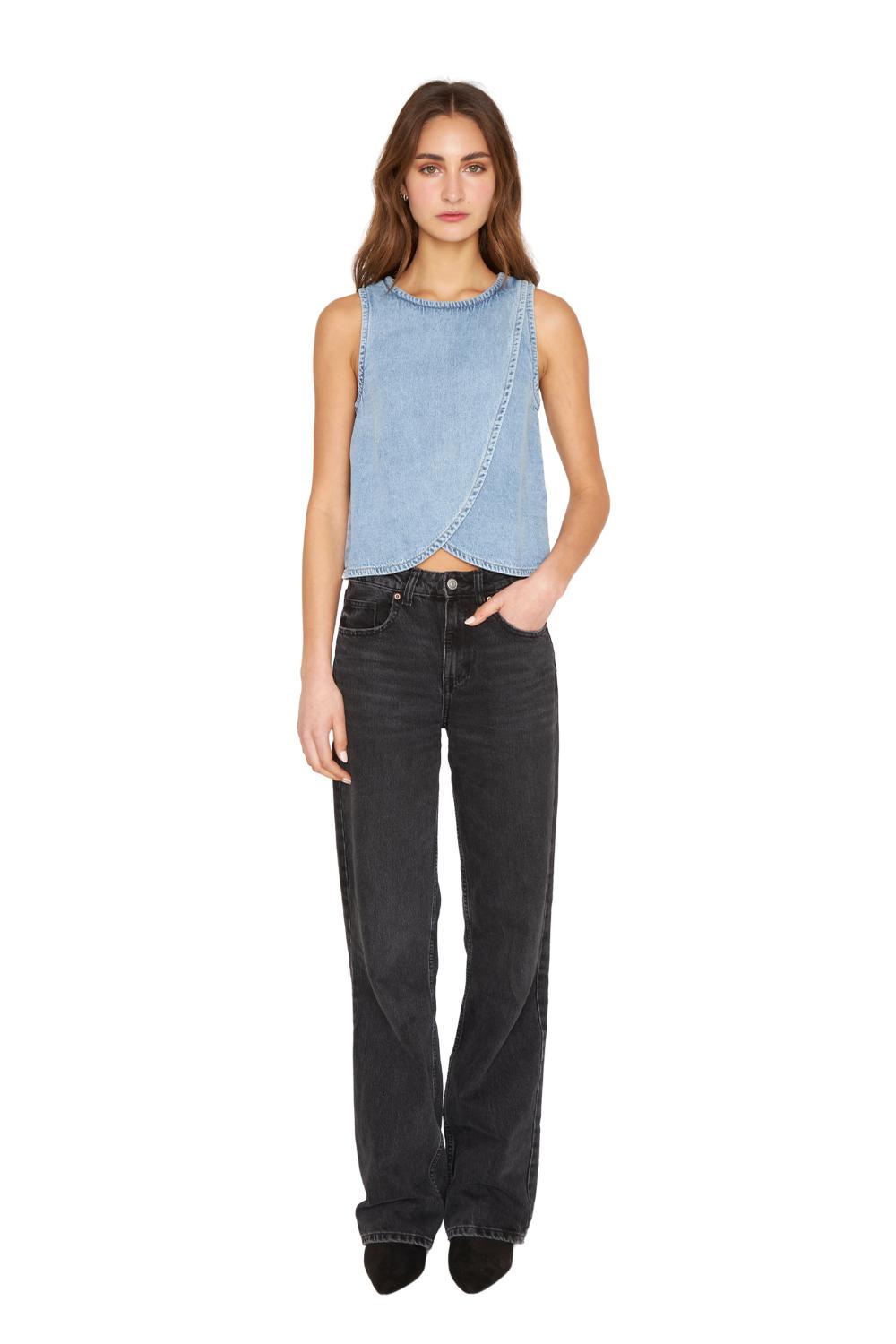 POLERA DENIM SIN MANGAS AZUL JACINTA TIENDA - 5