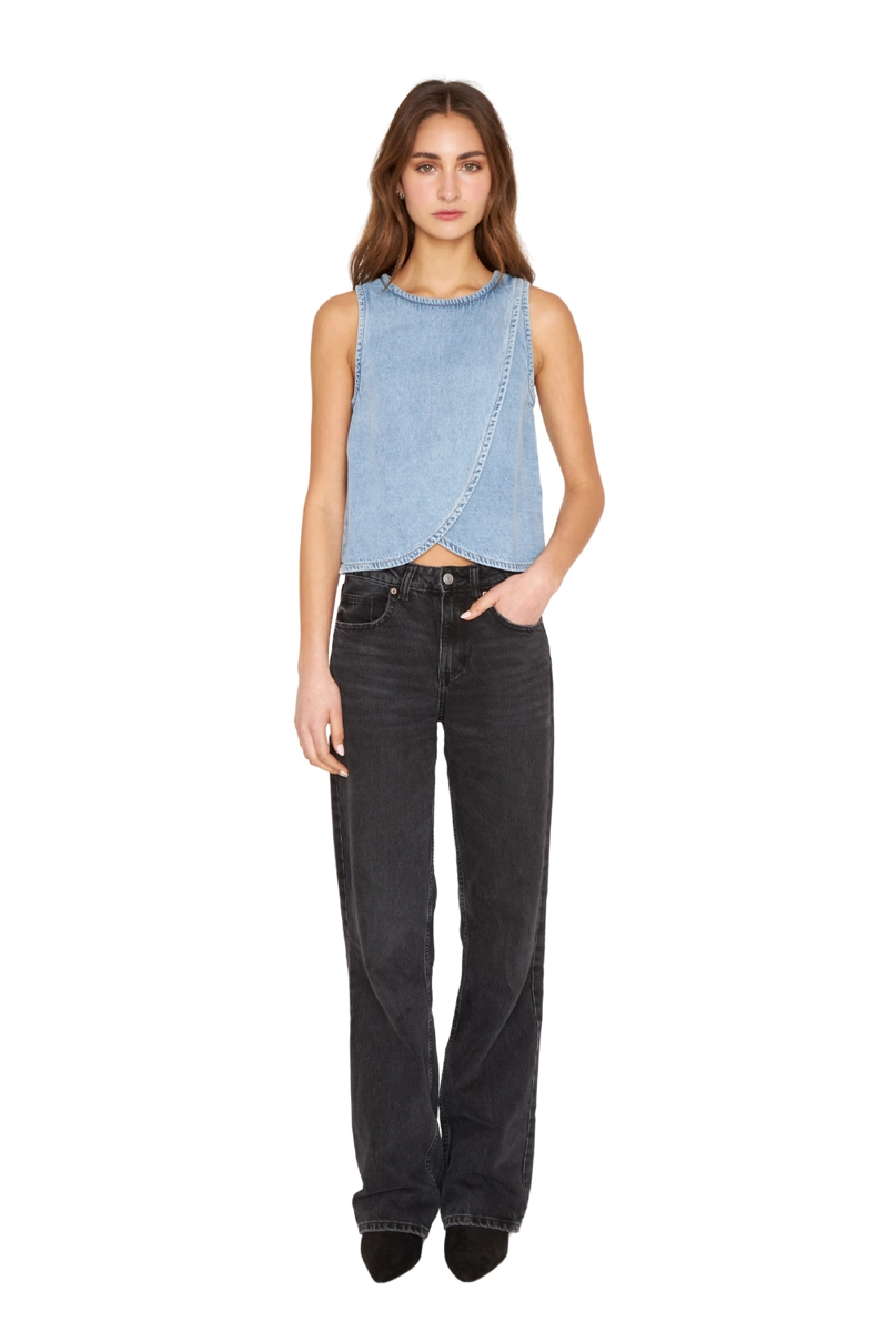 POLERA DENIM SIN MANGAS AZUL JACINTA TIENDA - 5
