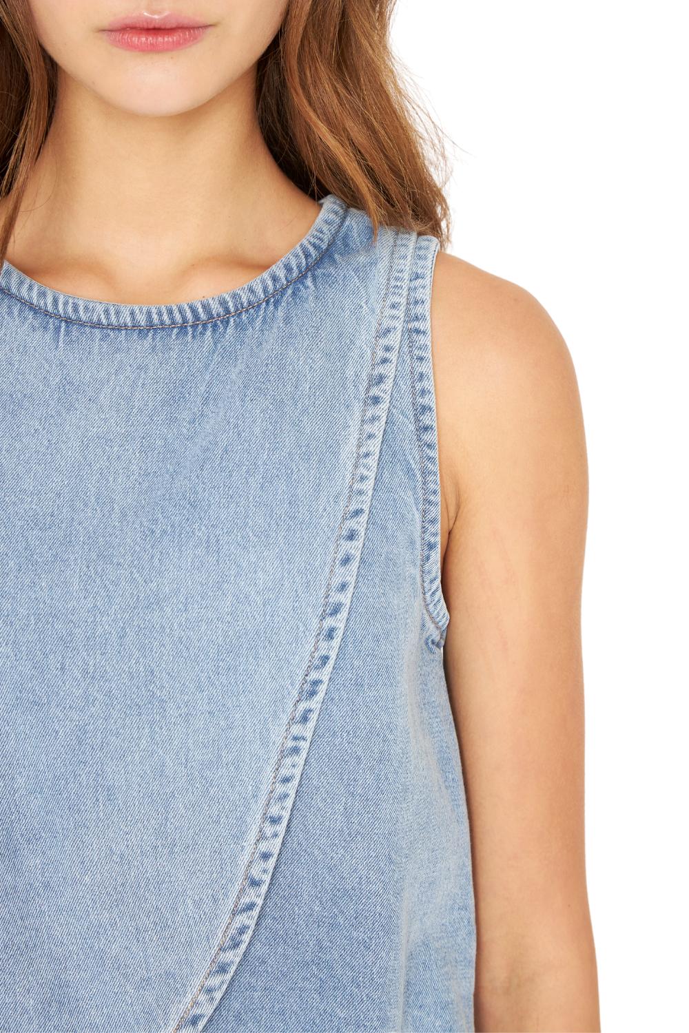 POLERA DENIM SIN MANGAS AZUL JACINTA TIENDA - 6
