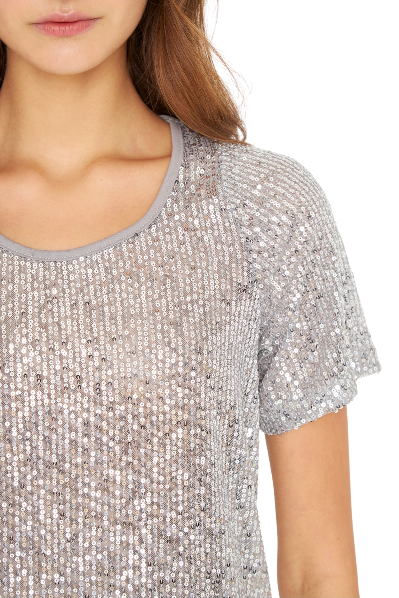 POLERA GLAM MANGA CORTA PLATEADO JACINTA TIENDA - 6