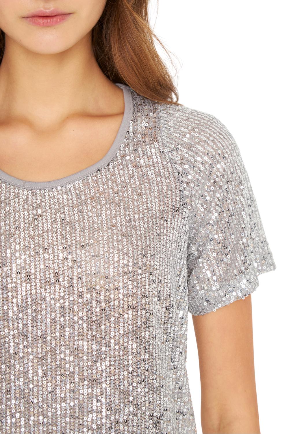 POLERA GLAM MANGA CORTA PLATEADO JACINTA TIENDA - 6