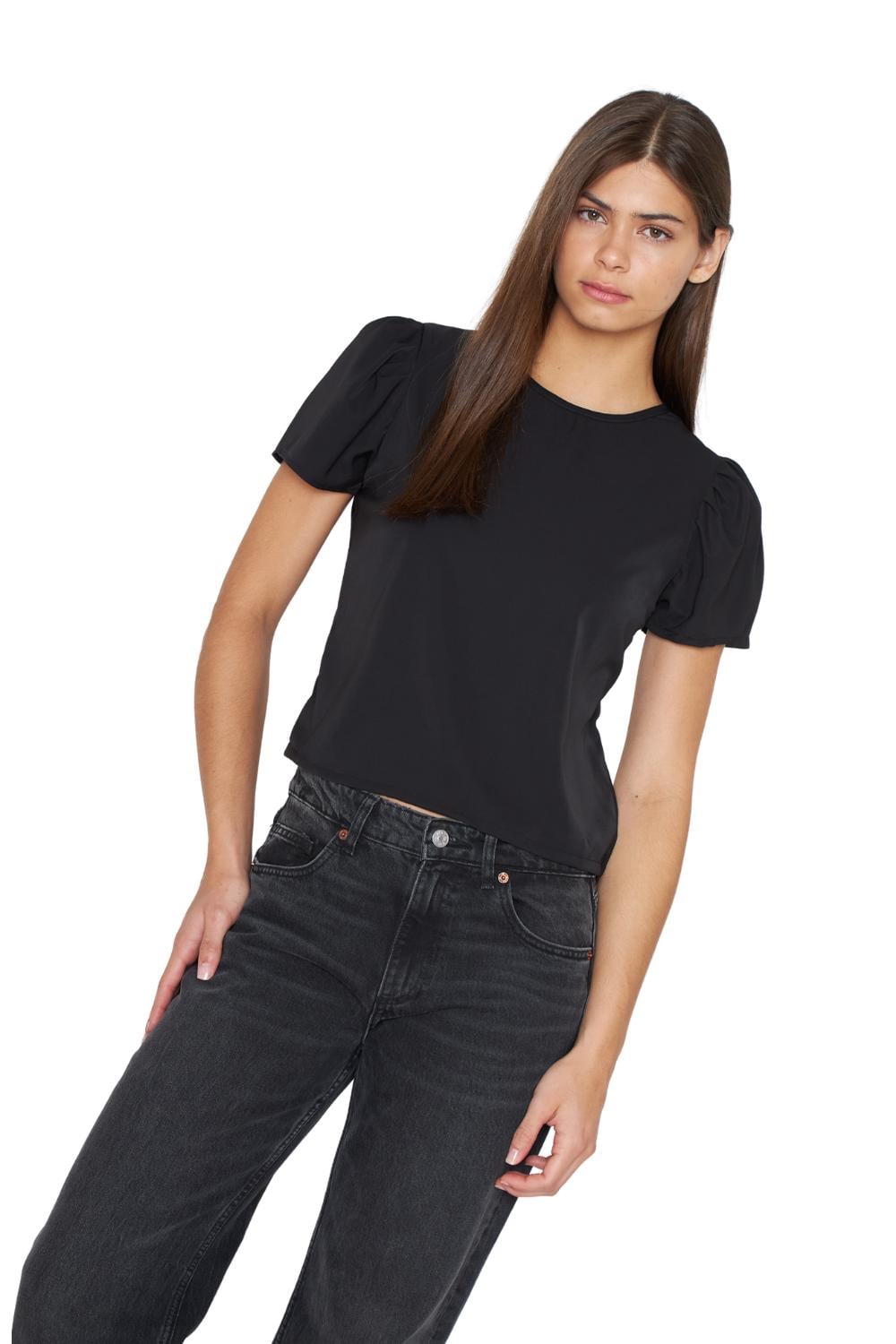 BLUSA OLIVIA III SATIN NEGRA JACINTA TIENDA - 2