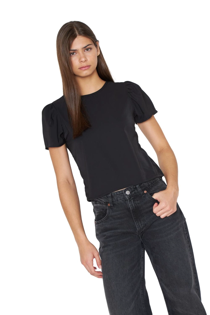 BLUSA OLIVIA III SATIN NEGRA JACINTA TIENDA - 4