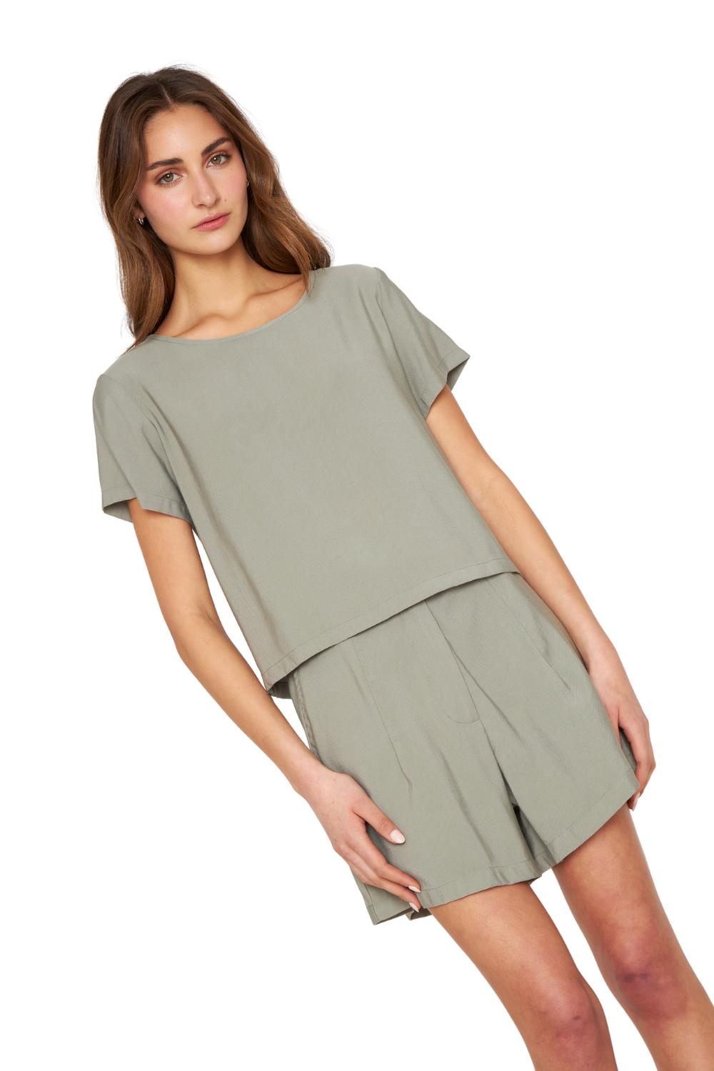 POLERA ANA MANGA CORTA VERDE JACINTA TIENDA - 1