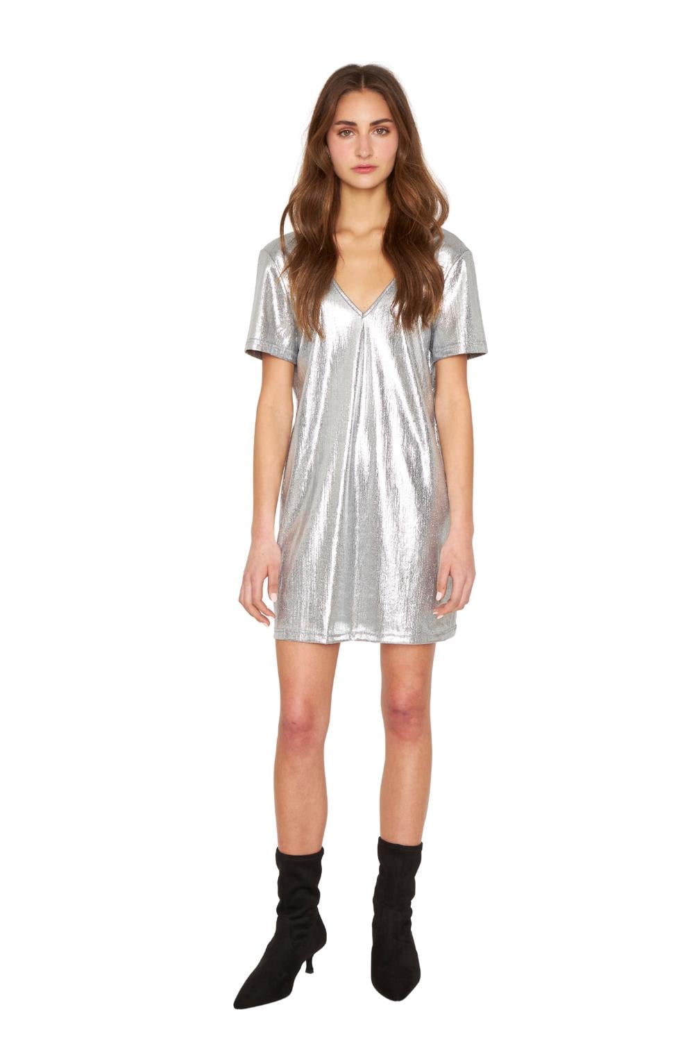 VESTIDO NIGHT PLATEADO JACINTA TIENDA - 1