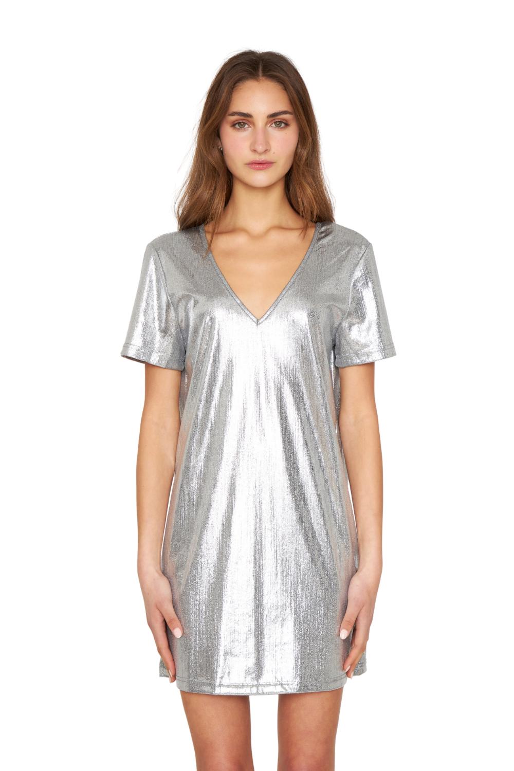 VESTIDO NIGHT PLATEADO JACINTA TIENDA - 5