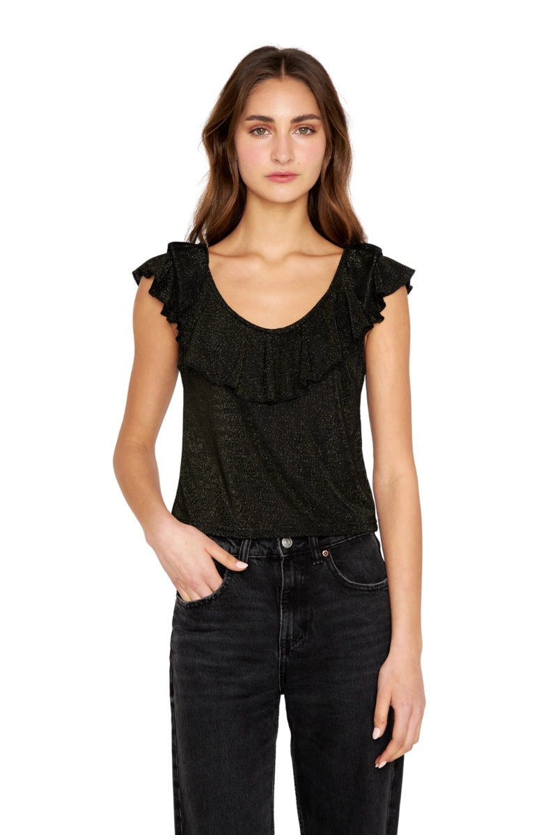 POLERA OLIMPIA BRIGHT BLACK DORADA JACINTA TIENDA - 1