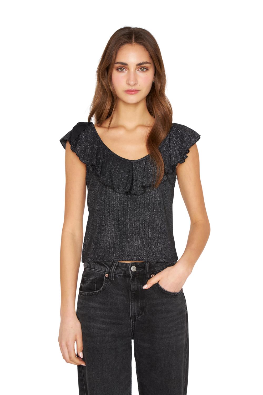 POLERA OLIMPIA BRIGHT BLACK PLATEADA JACINTA TIENDA - 1