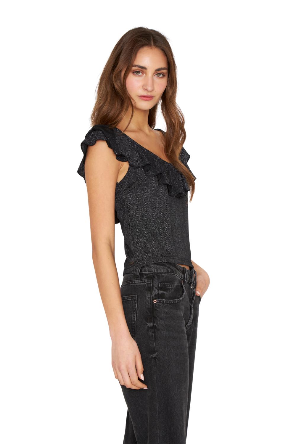 POLERA OLIMPIA BRIGHT BLACK PLATEADA JACINTA TIENDA - 3