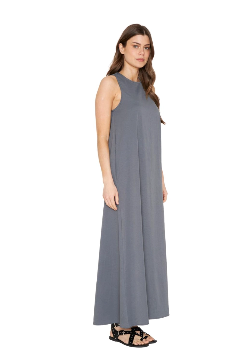 VESTIDO ELENA LARGO GRIS JACINTA TIENDA - 3