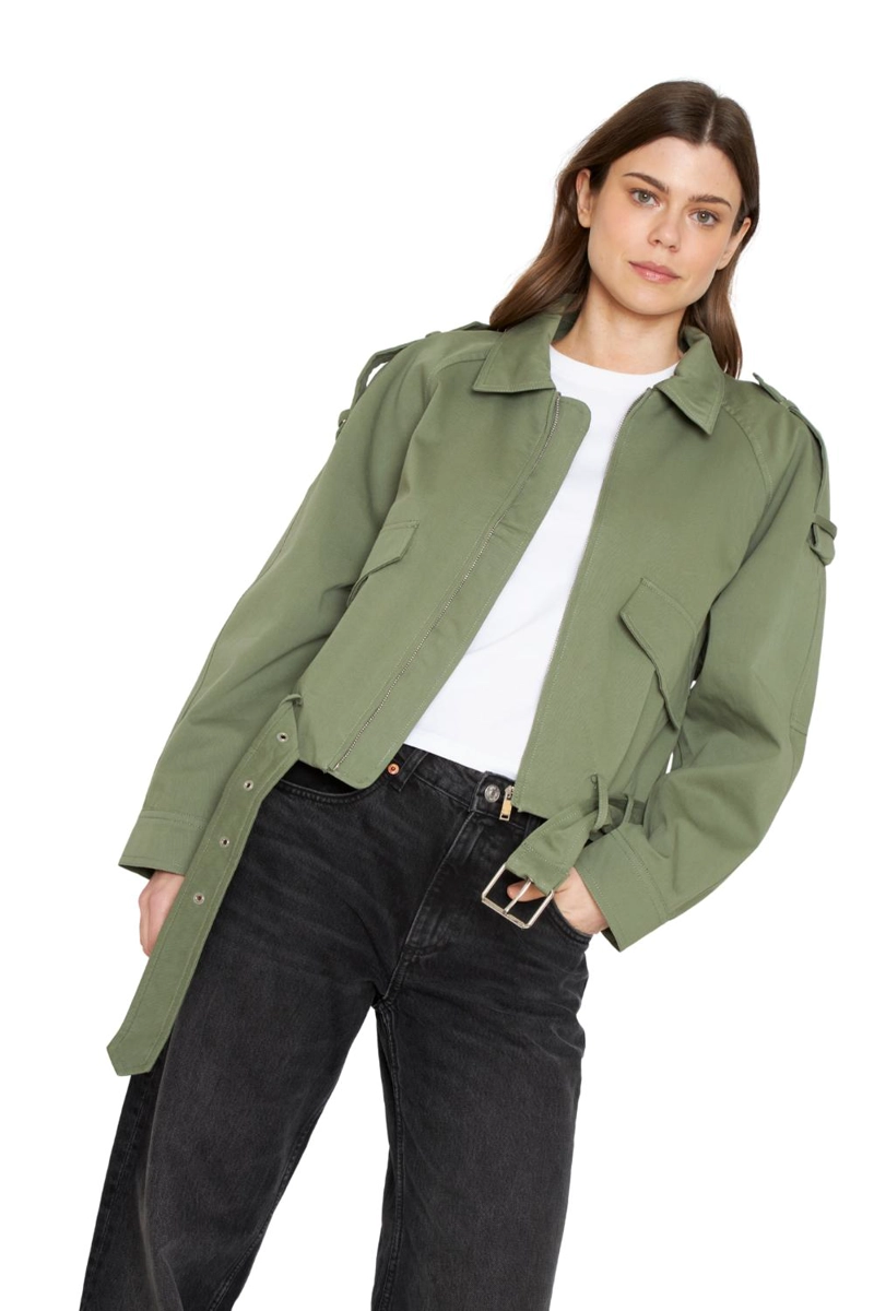 CHAQUETA AVIADORA COTTON VERDE JACINTA TIENDA - 1