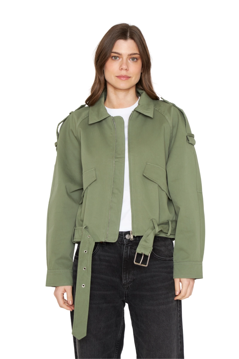 CHAQUETA AVIADORA COTTON VERDE JACINTA TIENDA - 2