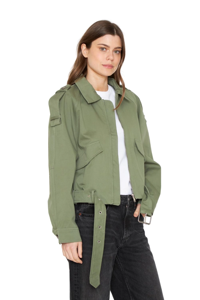 CHAQUETA AVIADORA COTTON VERDE JACINTA TIENDA - 4