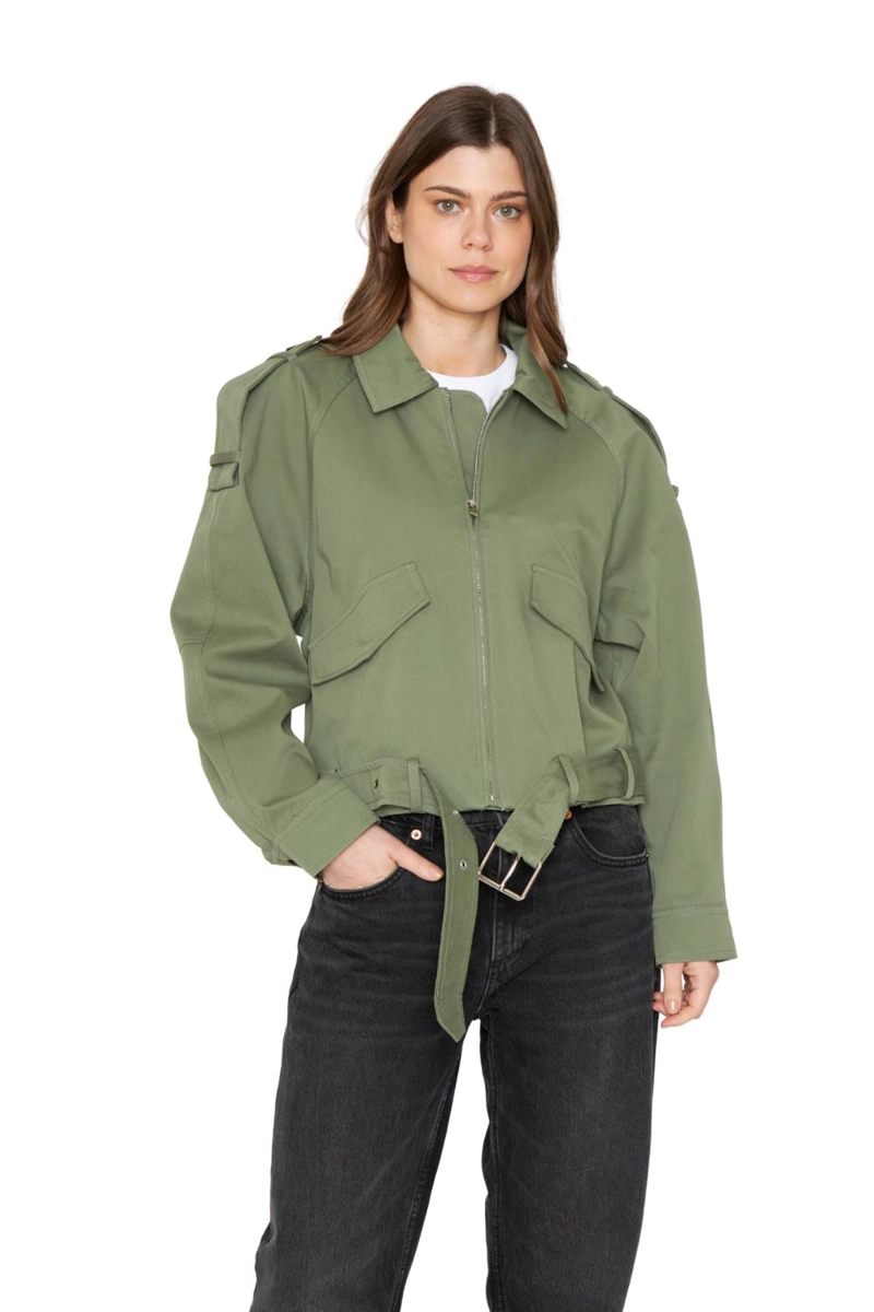 CHAQUETA AVIADORA COTTON VERDE JACINTA TIENDA - 5