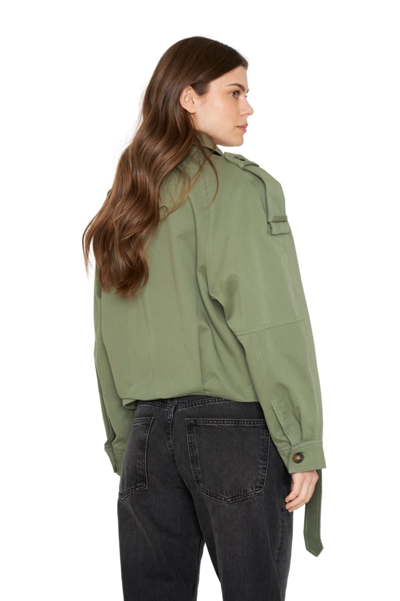 CHAQUETA AVIADORA COTTON VERDE JACINTA TIENDA - 6