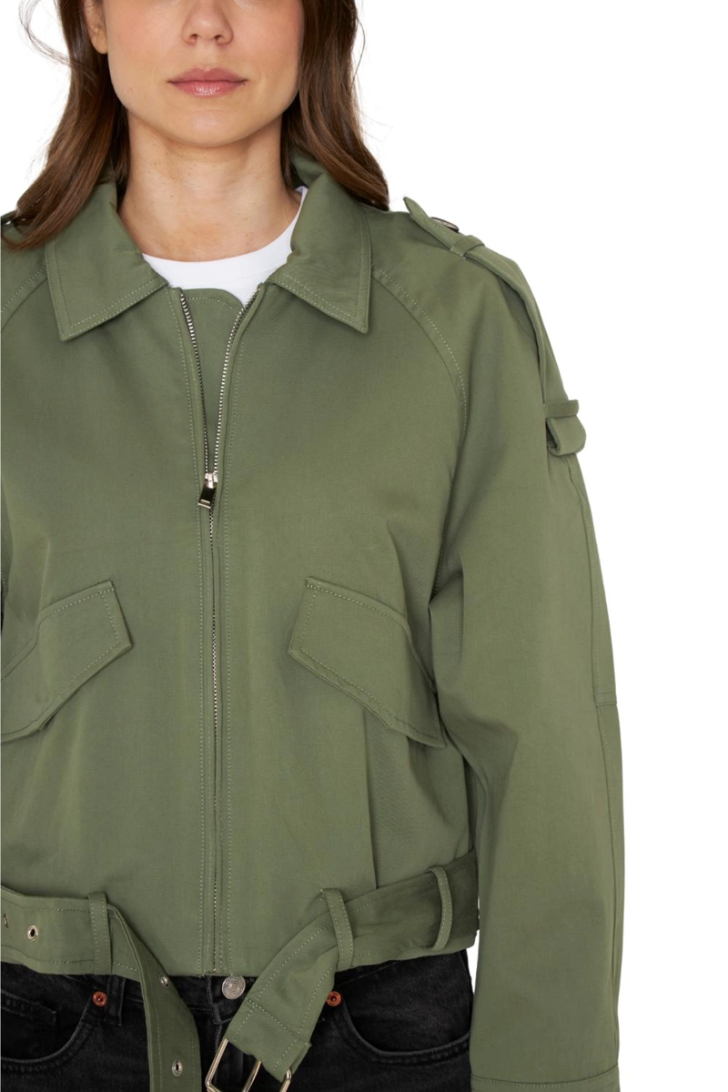 CHAQUETA AVIADORA COTTON VERDE JACINTA TIENDA - 7