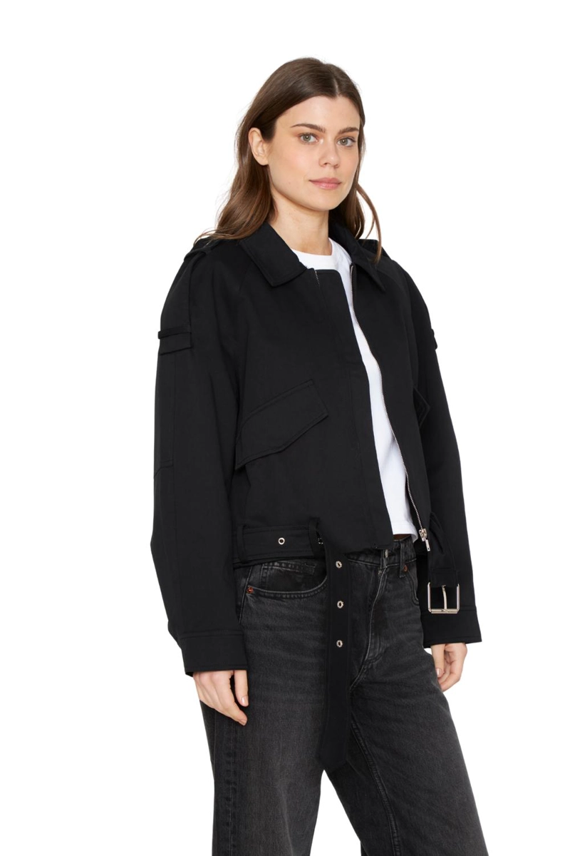 CHAQUETA AVIADORA COTTON NEGRA JACINTA TIENDA - 3