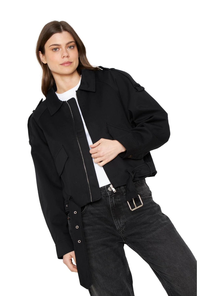CHAQUETA AVIADORA COTTON NEGRA JACINTA TIENDA - 4