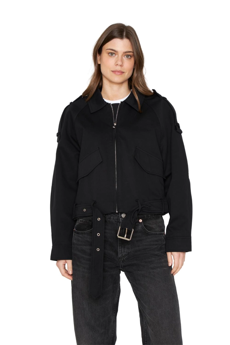 CHAQUETA AVIADORA COTTON NEGRA JACINTA TIENDA - 5