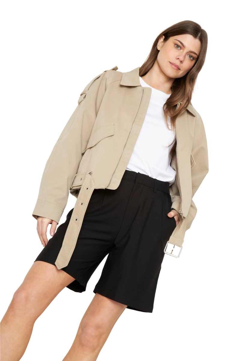 CHAQUETA AVIADORA COTTON CRUDO JACINTA TIENDA - 1