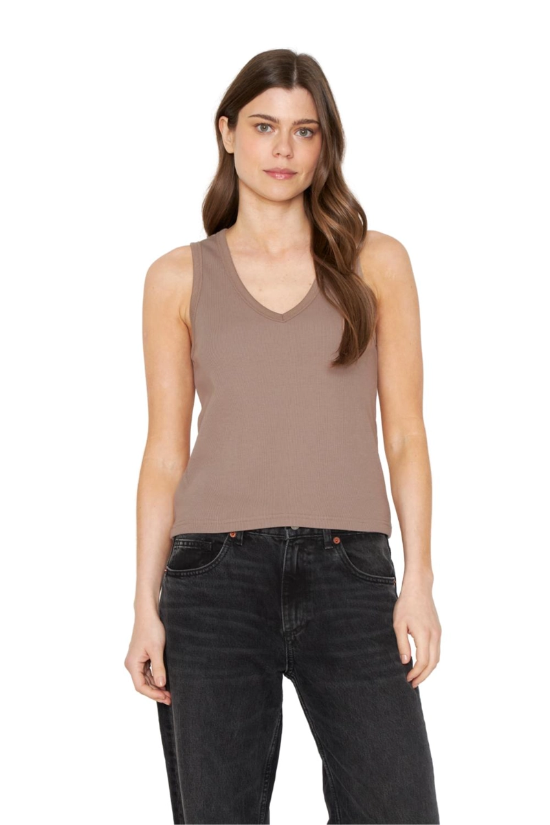 POLERA MAE CUELLO EN V CAFE  JACINTA TIENDA - 4