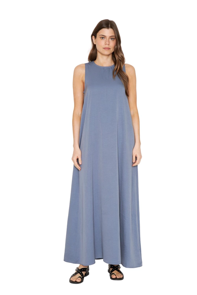 VESTIDO ELENA LARGO AZUL JACINTA TIENDA - 1