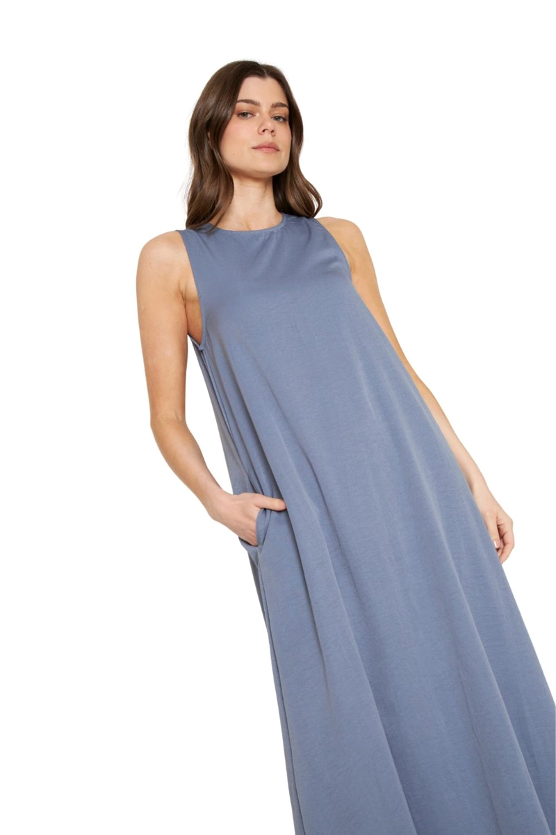 VESTIDO ELENA LARGO AZUL JACINTA TIENDA - 4
