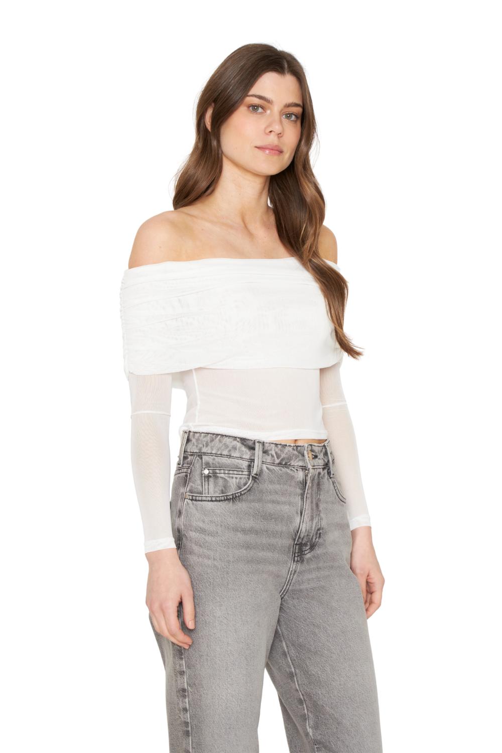 POLERA HOMBROS NET BLANCA JACINTA TIENDA - 3