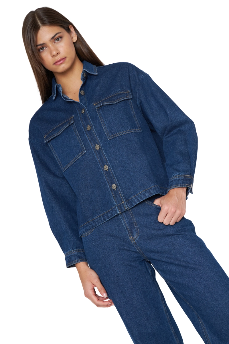 CHAQUETA JOSEFA AZUL INDIGO JACINTA TIENDA - 1