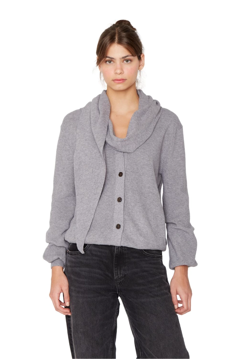 CHALECO COAT GRIS JACINTA TIENDA - 1