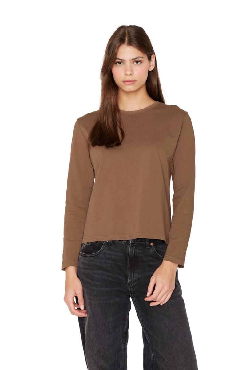 POLERA JACINTA MANGA LARGA CAFE  JACINTA TIENDA - 1