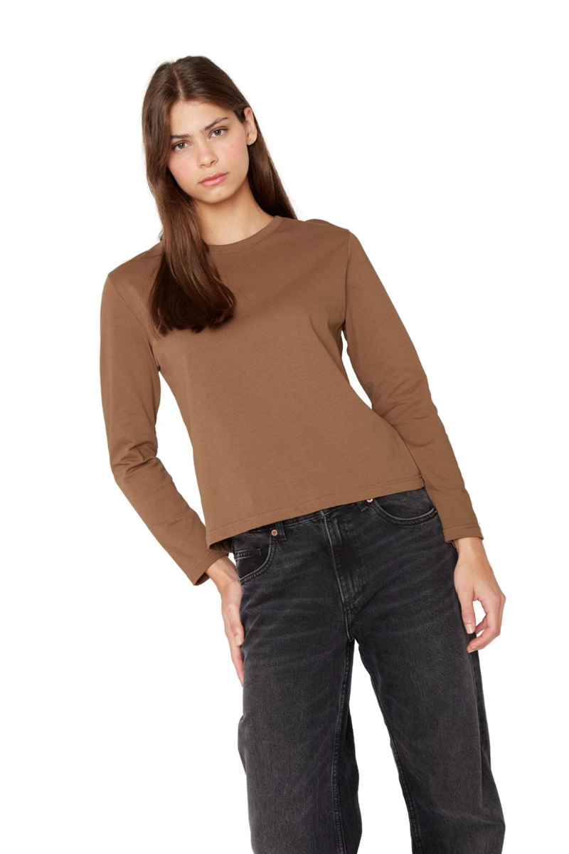 POLERA JACINTA MANGA LARGA CAFE  JACINTA TIENDA - 2
