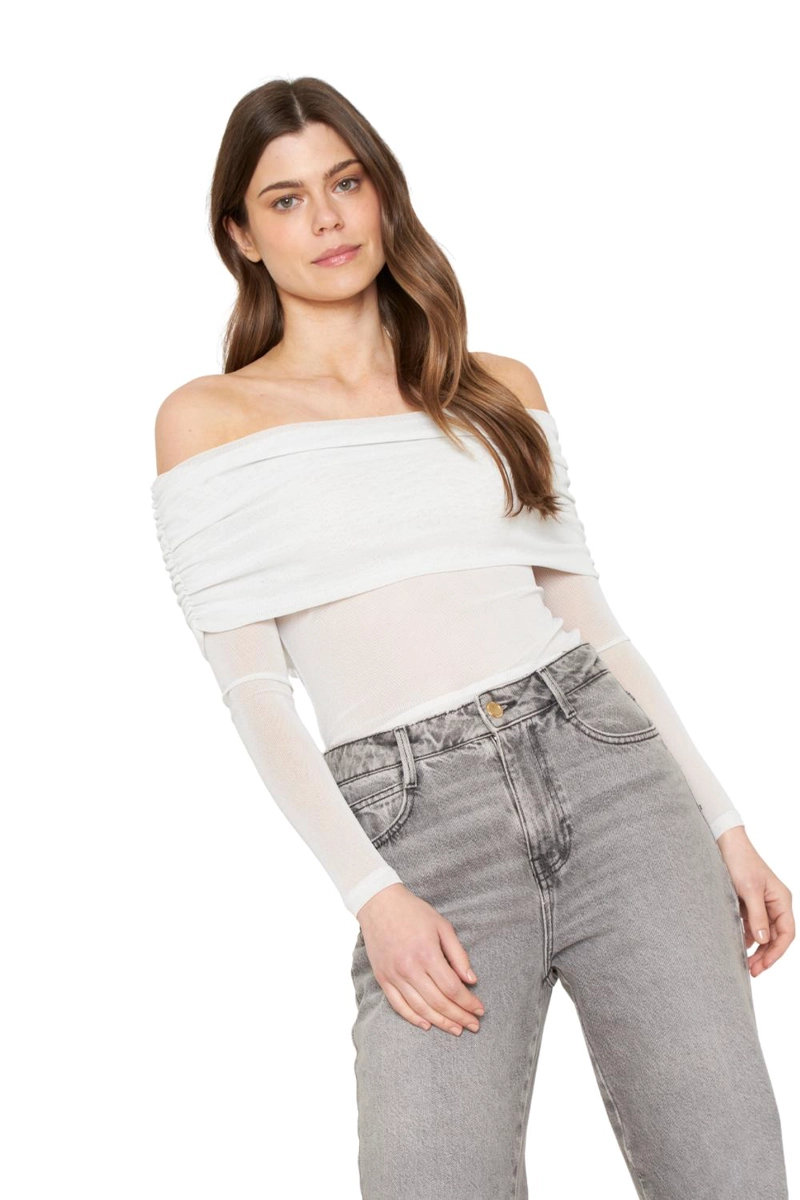 POLERA HOMBROS BRILLOS BLANCA JACINTA TIENDA - 5