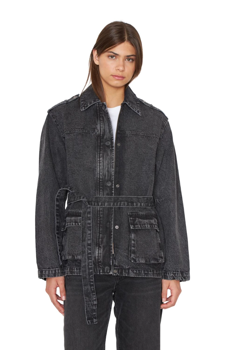 CHAQUETA DENIM POLA NEGRO JACINTA TIENDA - 1