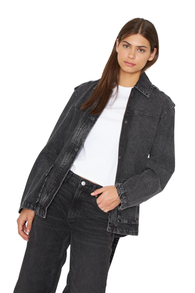 CHAQUETA DENIM POLA NEGRO JACINTA TIENDA - 2