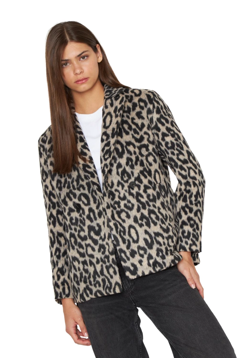 ABRIGO GALA ANIMAL PRINT GRIS JACINTA TIENDA - 1